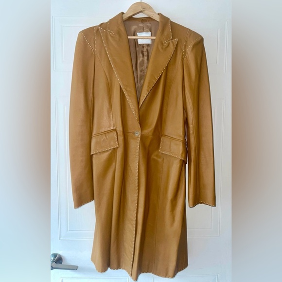 Joop! Vintage Retro Italian Leather Camel/Tan/Caramel Brown Jacket - Picture 2 of 11